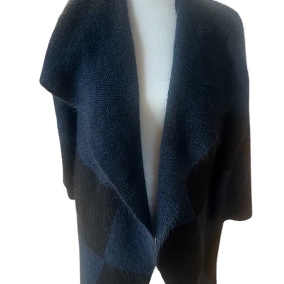 North Style Color Block Long Line Open Front Fuzzy Duster Cardigan Sweater M - Picture 8 of 13